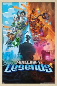 Trends International Minecraft: Legends - Key Art Wall Poster, 22.4L x 14.7W, Blonde Framed Version