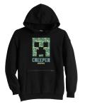 Minecraft Creeper Boys' Pullover Hoodie with Kangaroo and Zip Pocket (S)