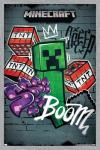 Trends International Minecraft - Creeper Do Not Enter Wall Poster, 22.4L x 14.7W, Gray Framed Version
