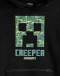 Minecraft Creeper Boys' Pullover Hoodie with Kangaroo and Zip Pocket (S)