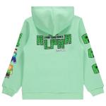 Minecraft Boys Video Game Hoodie - Black and Green Creeper Face - Official Hoodie Sweatshirt With Sleeve Prints (Green Mint, X-Small)