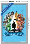 Trends International Minecraft: Legends - Blue Wall Poster, 22.4L x 14.7W, Gray Framed Version