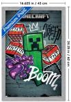 Trends International Minecraft - Creeper Do Not Enter Wall Poster, 22.4L x 14.7W, Gray Framed Version