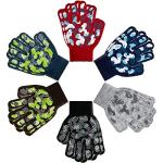 SATINIOR 6 Pairs Boys Girls Magic Stretch Gripper Gloves Winter Knitted Full Finger Gloves for 4-8 Years Old Kids, 6 Styles
