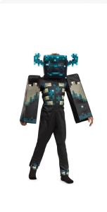 Minecraft Warden Costume 4/5 XS Deluxe Mask Jumpsuit Game Pixal Halloween New