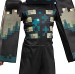 Minecraft Warden Costume 4/5 XS Deluxe Mask Jumpsuit Game Pixal Halloween New