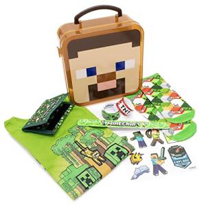 CultureFly Minecraft Boys' 5 Piece Gift Set Shirt, Socks, Wallet, Stickers, Slap Bracelets (8), Multicolor