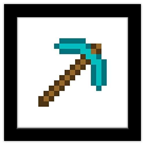 Minecraft Diamond Pickaxe Wall Art - 12" x 12