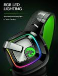 ZIUMIER Z66 Gaming Headset, Wired, Over-Ear, Noise Cancelling Mic, RGB Light, Stereo Surround Sound, Compatible with PS4, PS5, Xbox One, Laptop (Green)