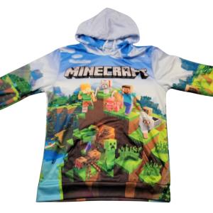 Minecraft Youth XL Hoodie Long Sleeve Pullover 3D Graphic Creeper New 714