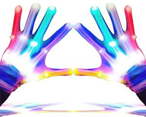 GLEDLOVES LED Gloves for Kids, Teens & Adults - Finger Light Gloves with 5 Colors/6 Modes - Perfect for 9-12 Year Old Boys & Girls - Ideal for Halloween & Christmas Parties