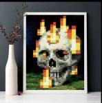 Minecraft Fire Skull Painting Canvas Poster 12x16 Inches!