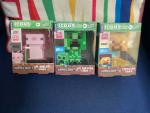 Minecraft Light Paladone Series 1 ICONS: Axolotl/Creeper & Steve-Set of 3 - New!