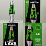 14.5” Lava Lamp Black Lava Green Liquid Silver Base New Minecraft Colors