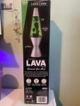 14.5” Lava Lamp Black Lava Green Liquid Silver Base New Minecraft Colors