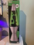 14.5” Lava Lamp Black Lava Green Liquid Silver Base New Minecraft Colors