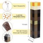 Vatitont Light-up Wall Torch with 3 Lighting Levels - USB Rechargeable Night Lamp - Torch Light with Wall Mount & Hand Held, Costume Cosplay LED Lighting Torch for Kid's Bedroom Decoration