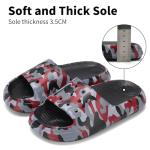 Ballaza Kids Cloud Slides Boys Girls Non Slip Slip On Shower Sandals, Comfort Slippers for Summer, Pool, Beach, and Water Activities Toddler 6 Camo Red