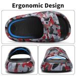 Ballaza Kids Cloud Slides Boys Girls Non Slip Slip On Shower Sandals, Comfort Slippers for Summer, Pool, Beach, and Water Activities Toddler 6 Camo Red