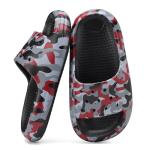 Ballaza Kids Cloud Slides Boys Girls Non Slip Slip On Shower Sandals, Comfort Slippers for Summer, Pool, Beach, and Water Activities Toddler 6 Camo Red