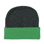 Minecraft Beanie Creeper Mob Sublimation Fleece Design Knit Cuffed Hat with Pom Green