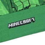 Minecraft Beanie Creeper Mob Sublimation Fleece Design Knit Cuffed Hat with Pom Green