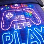 Helloosuu Gaming Bedding Sets for Boys,Twin Comforter Set for Boys,Gaming Comforter Set for Boy,Kids Bedding Twin with 2 Pillowcases,Microfiber Boy Bed Set,All Season Use