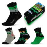 Minecraft Boys socks set of 4, video game character socks, back to school socks for boys, clothes for boys, Multicolour, 23-26 EU