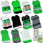 Minecraft Socks Set - Accessories Bundle with 12 Pairs of No Show Socks for Kids Size 10-4, Ages 6-8 Plus Stickers, More | Video Game Apparel