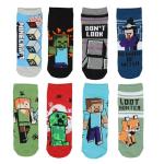 Bioworld Minecraft Men's 12 Days of Socks Adult Ankle and Crew Socks Mix and Match Advent Gift Box Set