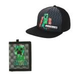 Minecraft Charged Creeper Youth 2-Pack Curved Bill Snapback Hat & Bi-Fold Wallet Combo Set