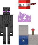 Mattel Minecraft Toys, Enderman Action Figure with Accessory & Redstone Building Piece, 3.25-inch Scale Collectible Set Inspired by Video Game
