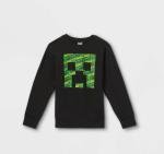 Kids' Minecraft Pullover Sweatshirt - Black, Choose Size