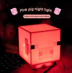 MINECRAFT Piggy Night Light/ Cute Night Light