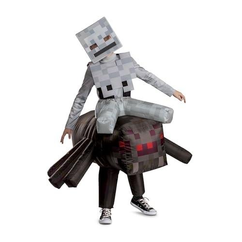 Disguise Minecraft Spider Jockey Inflatable Costume, Official Minecraft Inflating Ride One with Air Inflating Fan, Child Size (7-8)