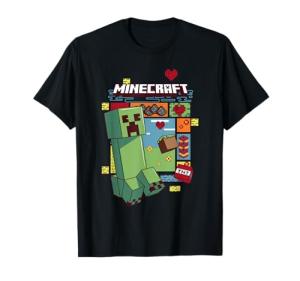 Minecraft Creeper Retro Pixel Grid TNT T-Shirt