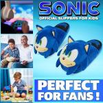 Get Trend Sonic Slippers for Boys, US 11.5–2.5, Plush, Fuzzy House Shoes, Kids Character Slippers, Indoor Wear Comfy Footwear, Gifts for Boys (2/2.5 US, Blue Sonic)