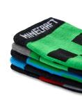 Minecraft Boys Socks Set of 5 | Childrens Character Calf Socks with Creeper and TNT All Over Print in Black, Green and Blue