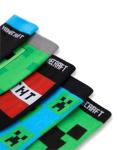 Minecraft Boys Socks Set of 5 | Childrens Character Calf Socks with Creeper and TNT All Over Print in Black, Green and Blue