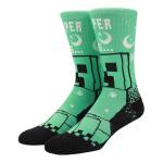 Bioworld Minecraft Creeper UV Color Change Men's Black Athletic Crew Socks