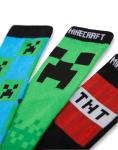 Minecraft Boys Socks Set of 5 | Childrens Character Calf Socks with Creeper and TNT All Over Print in Black, Green and Blue