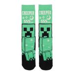 Bioworld Minecraft Creeper UV Color Change Men's Black Athletic Crew Socks