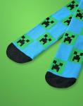 Minecraft Boys Socks Set of 5 | Childrens Character Calf Socks with Creeper and TNT All Over Print in Black, Green and Blue