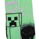 Bioworld Minecraft Creeper UV Color Change Men's Black Athletic Crew Socks