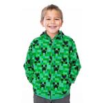 Minecraft Game Cute & Fun Creeper Camo Face Zip Up Fleece Hoodie for Little Kids – Green, Juvy Size 4yrs