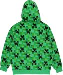 Minecraft Game Cute & Fun Creeper Camo Face Zip Up Fleece Hoodie for Little Kids – Green, Juvy Size 4yrs