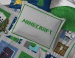 Jay Franco Minecraft Patchwork Twin Bed Set and Creeper Pop Up Hamper Bundle