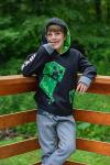 Minecraft Creeper Little Boys Fleece Hoodie & Pants Black/Gray 7-8