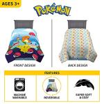 Franco Kids Bedding Super Soft Microfiber Reversible Comforter, Twin/Full, Pokemon