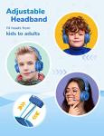 iClever HS21 Kids Headphones with Microphone for Virtual School- Rotatable Extendable Mic - 94 dB Volume-Safe Headphones for Kids, Wired Foldable Kid Gaming Headset for PS4/Xbox One/Switch/PC/Tablet